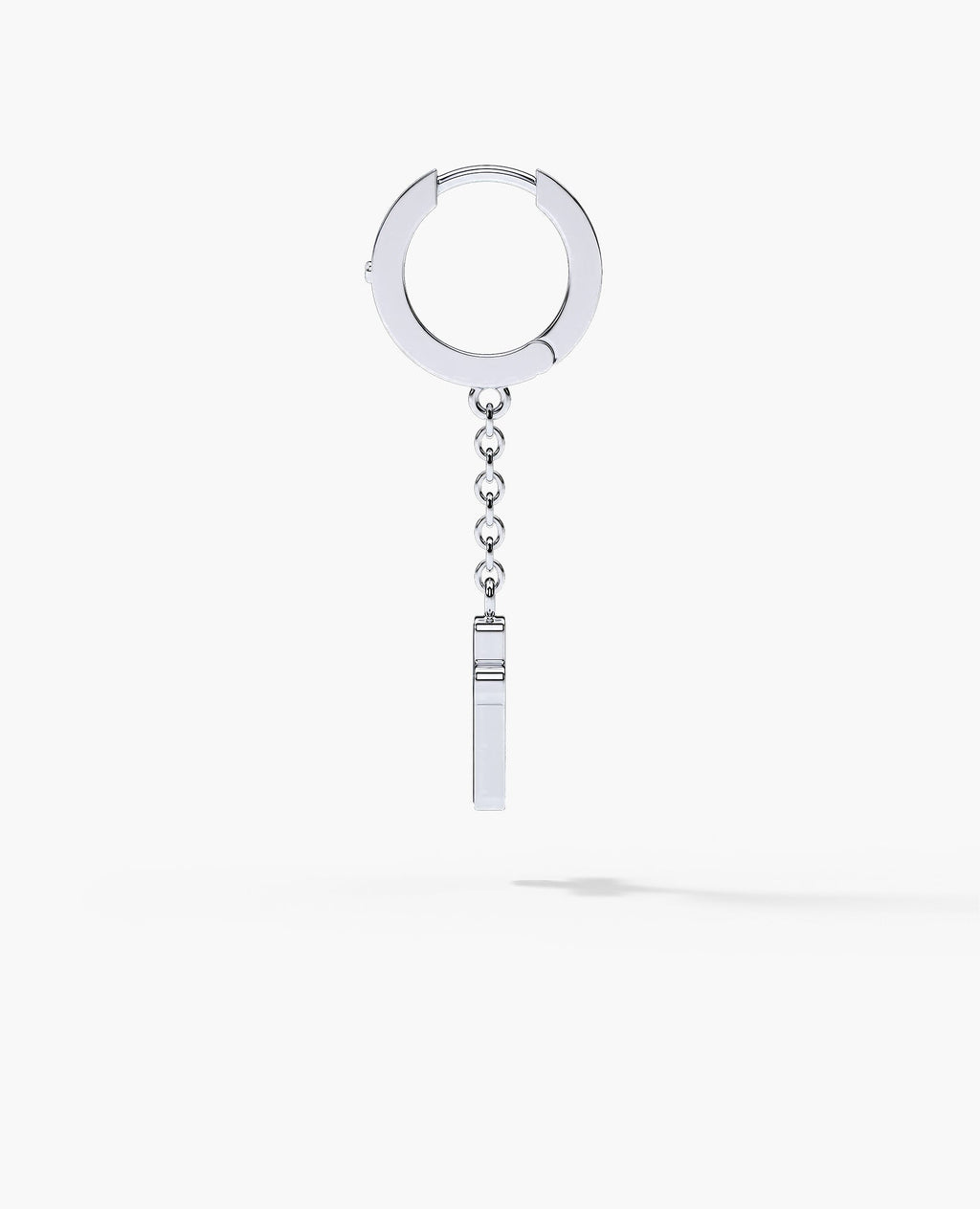 DANGLE CROSS Hoop Gold Earring on the chain with Lapis