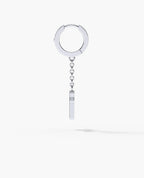 DANGLE CROSS Hoop Gold Earring on the chain with Lapis