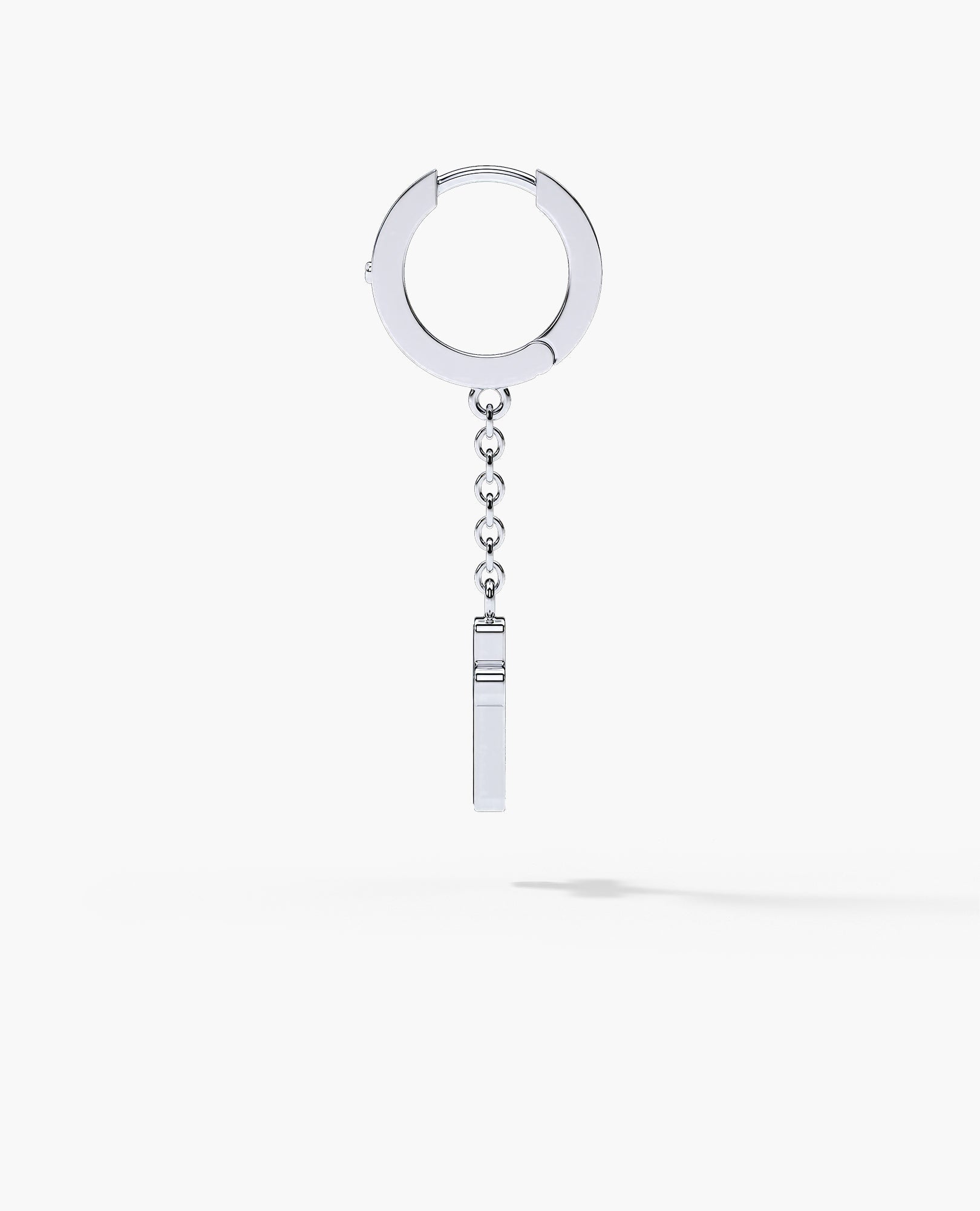 DANGLE CROSS Hoop Gold Earring on the chain with Lapis