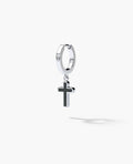DANGLE CROSS Hoop Gold Earring with Black Onyx