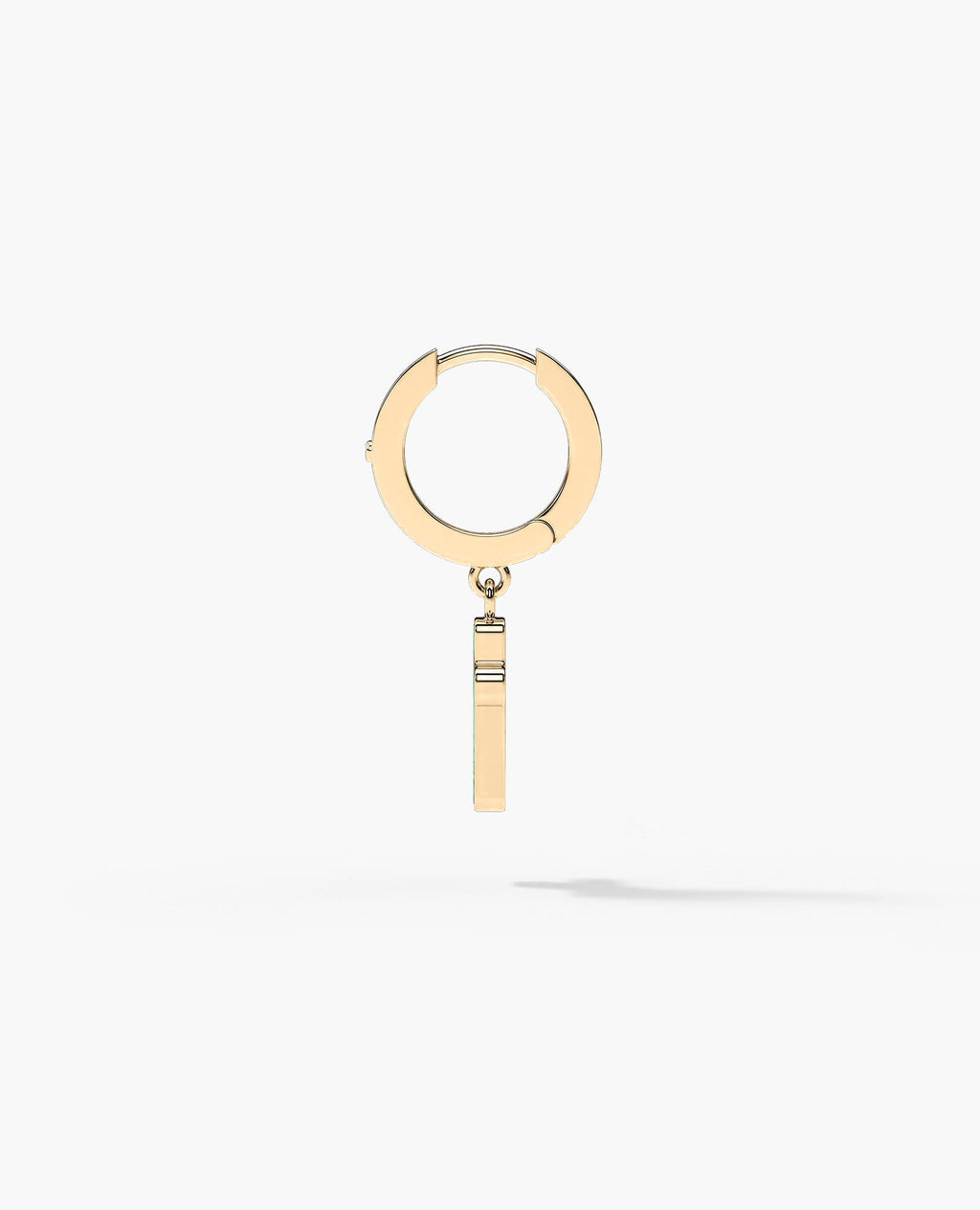 DANGLE CROSS Hoop Gold Earring with Black Onyx