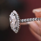 1.60 CT Marquise Cut Moissanite Halo Engagement Ring