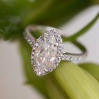 1.60 CT Marquise Cut Moissanite Halo Engagement Ring