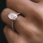 2.05 CT Oval Cut Moissanite Hidden Halo Pave Setting Engagement Ring