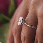 2.05 CT Oval Cut Moissanite Hidden Halo Pave Setting Engagement Ring