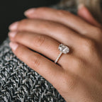 2.05 CT Oval Cut Moissanite Hidden Halo Pave Setting Engagement Ring