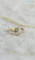 Cupid’s arrow ring, engagement ring, marquise ring, moissanite ring DisneyValley
