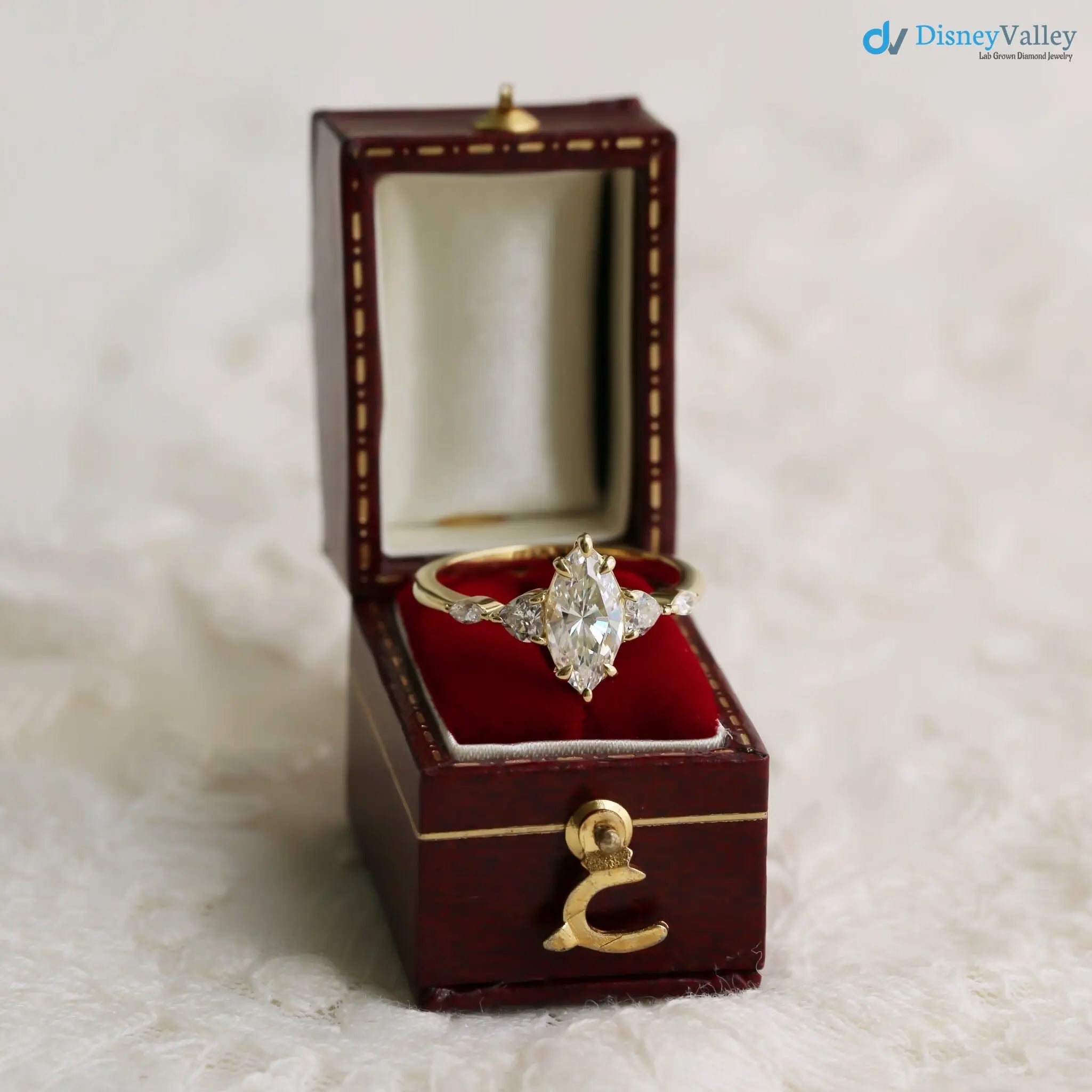 Cupid’s arrow ring, engagement ring, marquise ring, moissanite ring DisneyValley