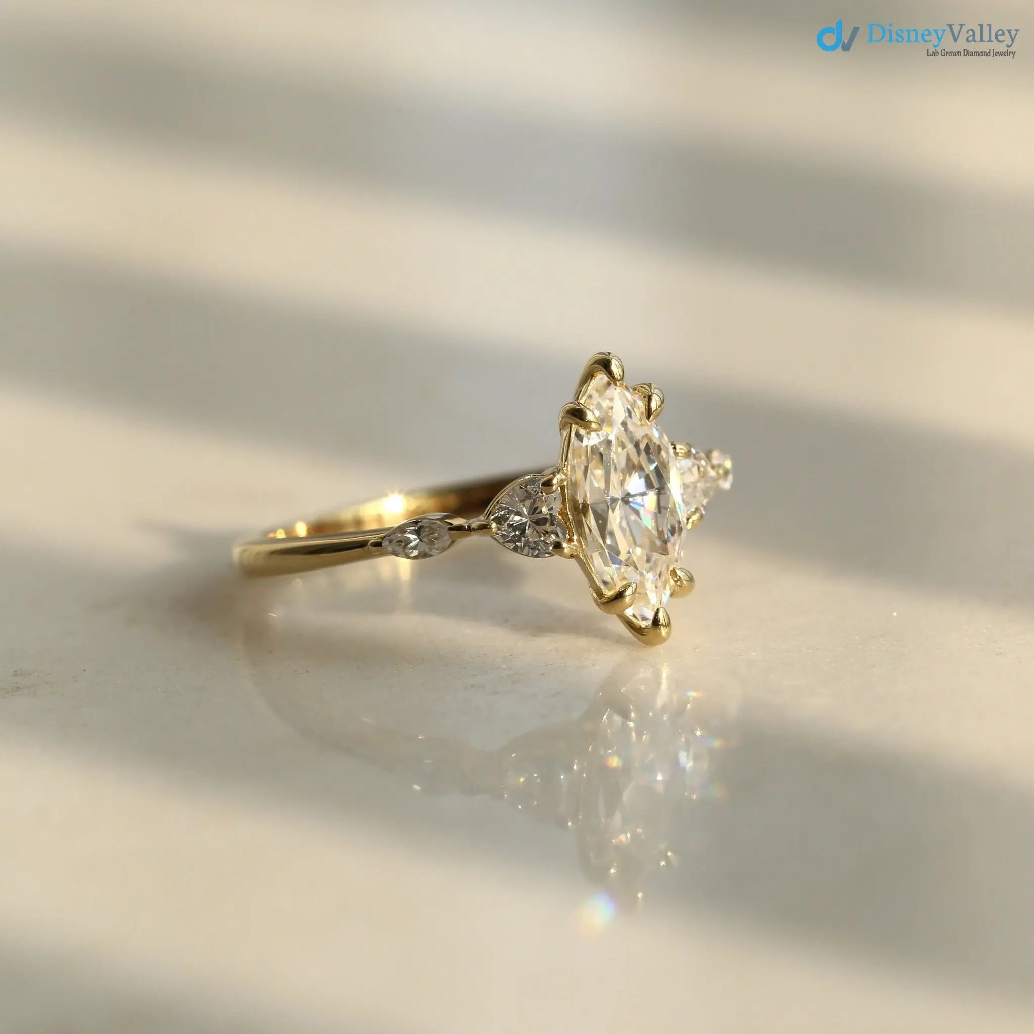 Cupid’s arrow ring, engagement ring, marquise ring, moissanite ring Secondary image