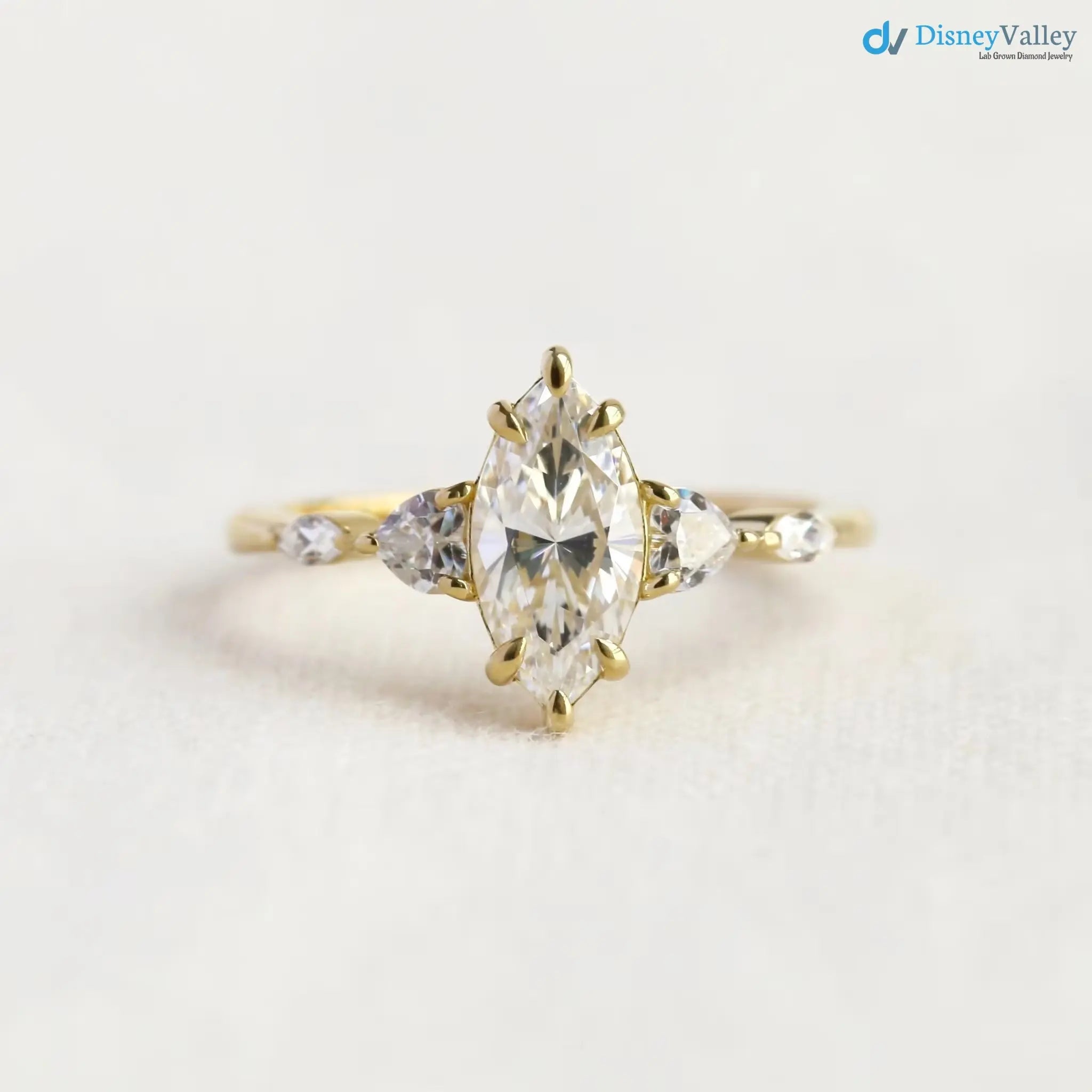 Cupid’s arrow ring, engagement ring, marquise ring, moissanite ring DisneyValley Main image
