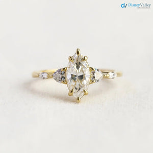 Cupid’s arrow ring, engagement ring, marquise ring, moissanite ring DisneyValley