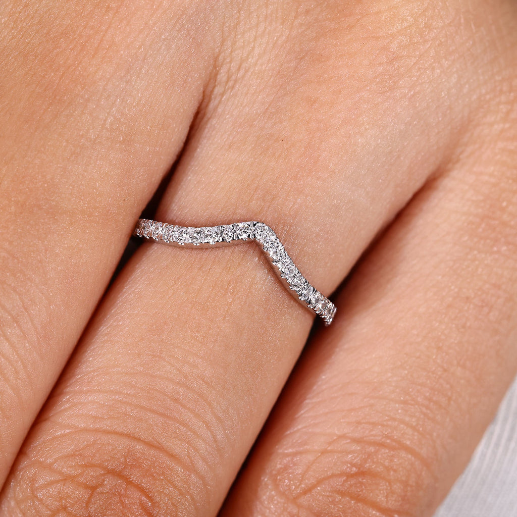 Chevron Wedding Band - Stackable Style