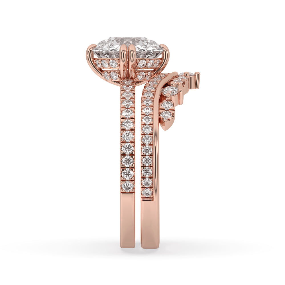 2 Carat Round Diamond Ring With Pave Band