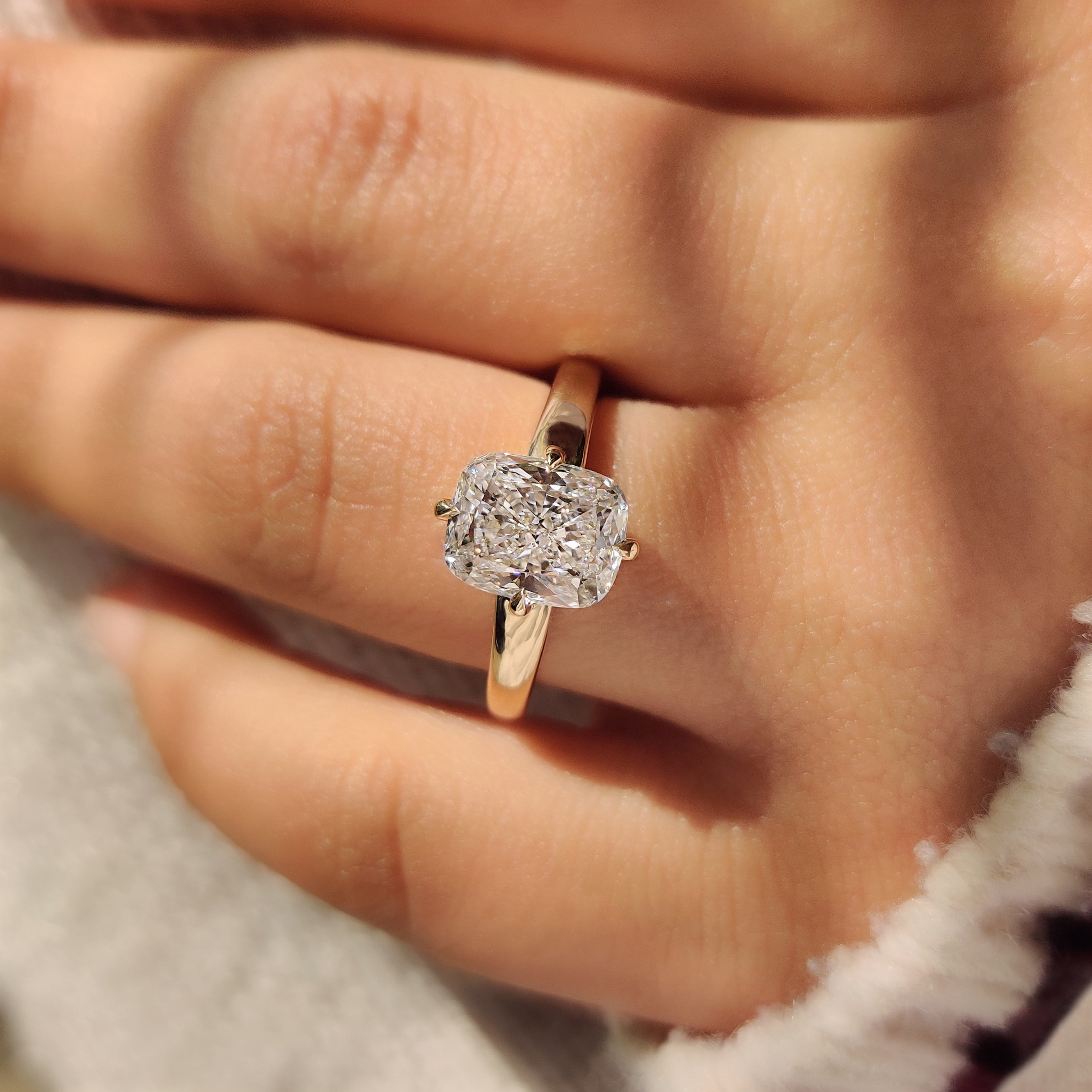 Solitaire Style Cushion Cut Diamond Ring Secondary image
