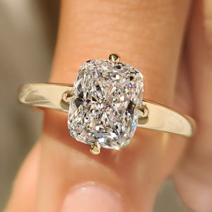 Solitaire Style Cushion Cut Diamond Ring