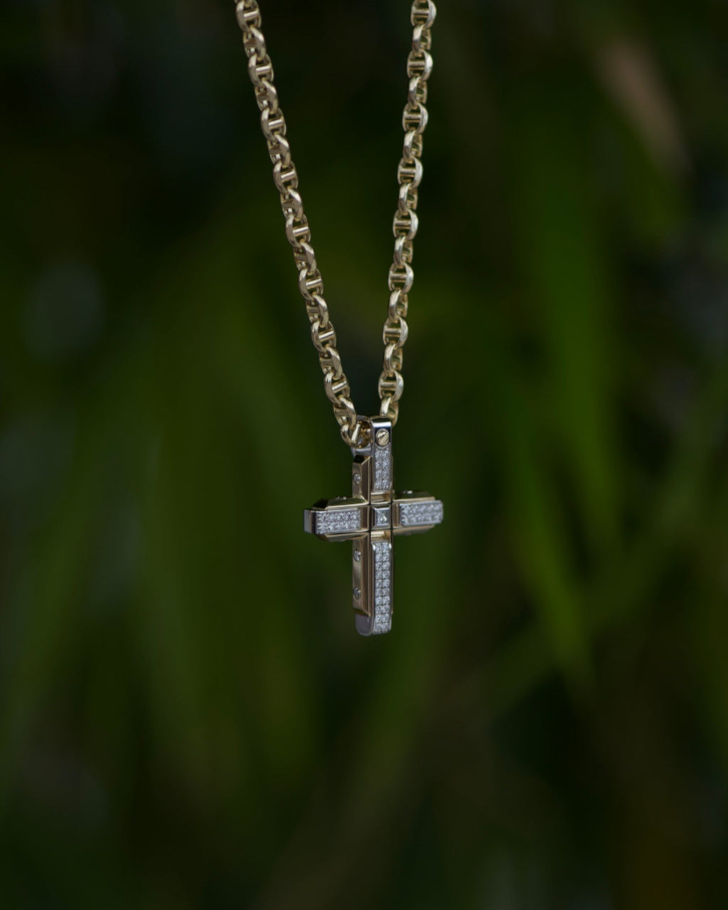 CROSS Two-Tone Gold Pendant with 0.60ct Diamonds