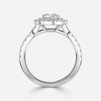 1.0 CT Round Moissanite Double Halo & Pave Engagement Ring