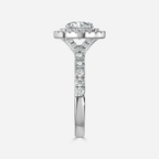 1.0 CT Round Moissanite Double Halo & Pave Engagement Ring