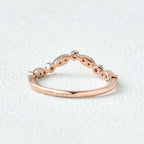 0.20CTW Round Brilliant Curved Vintage Style Moissanite Wedding Band