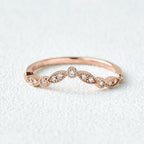 0.20CTW Round Brilliant Curved Vintage Style Moissanite Wedding Band