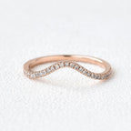 1.3 MM Round Brilliant Cut Curved Stacking Wedding Band