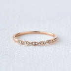 0.10CTW Round Brilliant Cut Half Eternity Vintage Moissanite Wedding Band