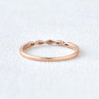 0.10CTW Round Brilliant Cut Half Eternity Vintage Moissanite Wedding Band