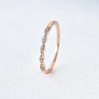 0.10CTW Round Brilliant Cut Half Eternity Vintage Moissanite Wedding Band
