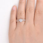 1.28CT Round Brilliant Cut Moissanite Solitaire Bridal Ring Set