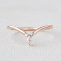 0.1 CTW Round & Marquise Cut Curved Stacking Moissanite Wedding Band