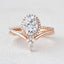 2.54CT Oval Cut Moissanite Halo Bridal Ring Set