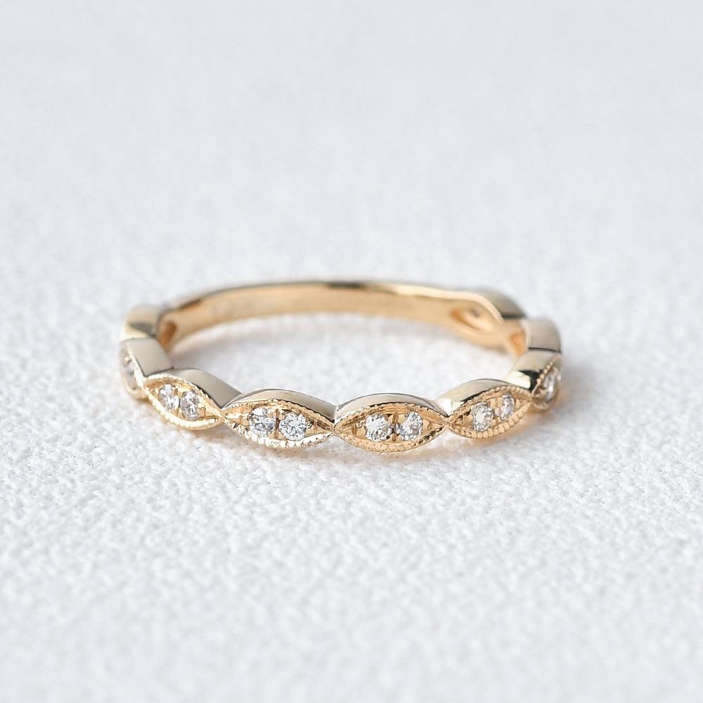 0.16 CT Round Shaped Moissanite Wedding Band