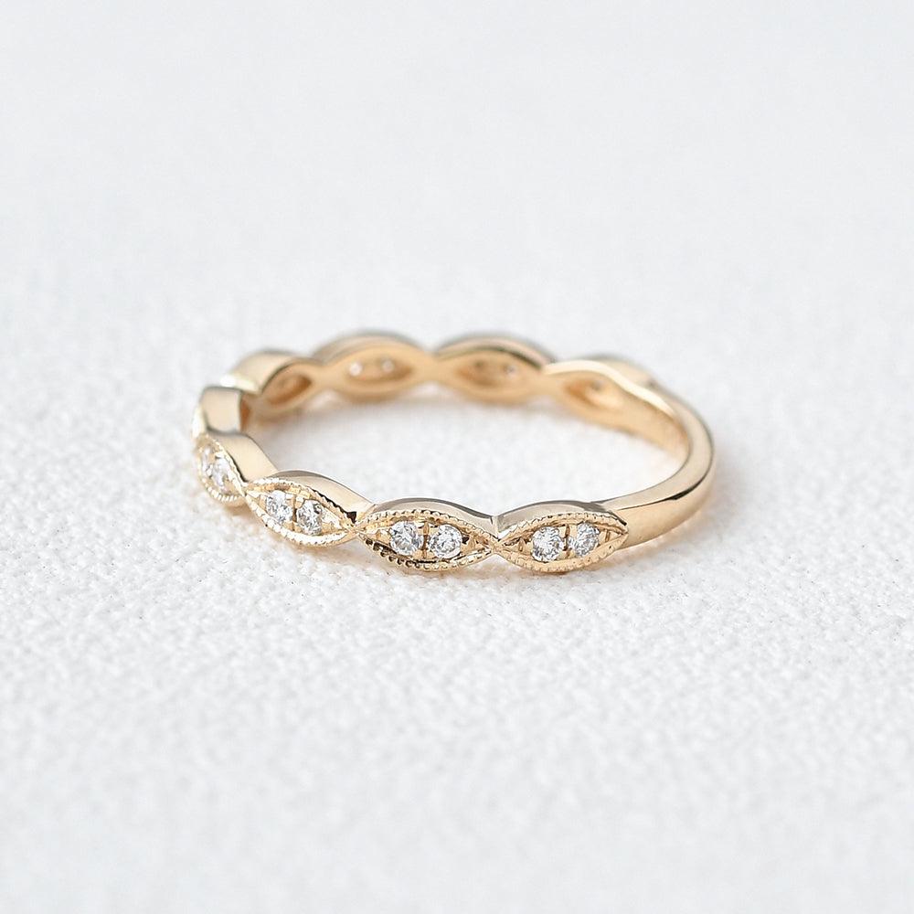 0.16 CT Round Shaped Moissanite Wedding Band