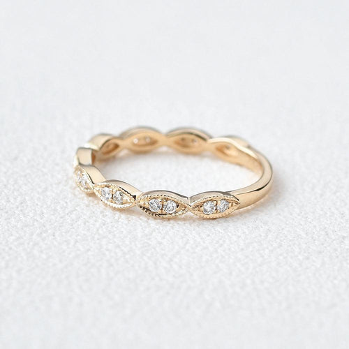 0.16 CT Round Shaped Moissanite Wedding Band