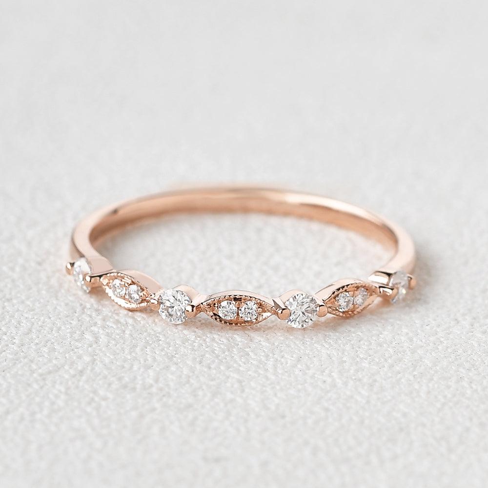0.12 CT Round Shaped Moissanite Wedding Band Main image