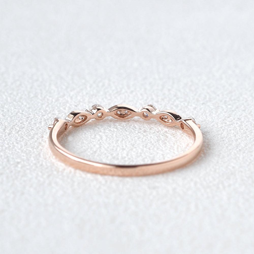0.12 CT Round Shaped Moissanite Wedding Band