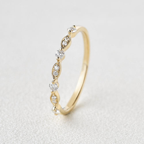 0.12 CT Round Shaped Moissanite Wedding Band
