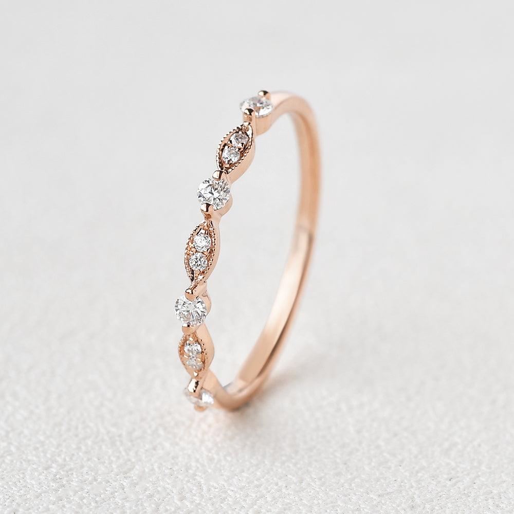 0.12 CT Round Shaped Moissanite Wedding Band