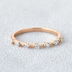 0.20 TCW Round Brilliant Cut Dainty Style Moissanite Wedding Band