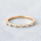 0.20 TCW Round Brilliant Cut Dainty Style Moissanite Wedding Band