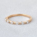 0.20 TCW Round Brilliant Cut Dainty Style Moissanite Wedding Band