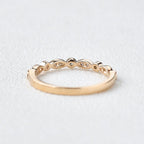 0.22 TCW Round Brilliant Cut Vintage Style Wedding Band