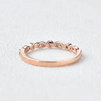 0.22 TCW Round Brilliant Cut Vintage Style Wedding Band
