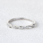 0.15CTW Round Brilliant Cut Moissanite Vintage Matching Wedding Band