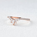 0.36 CT Marquise And Round Moissanite Wedding Band