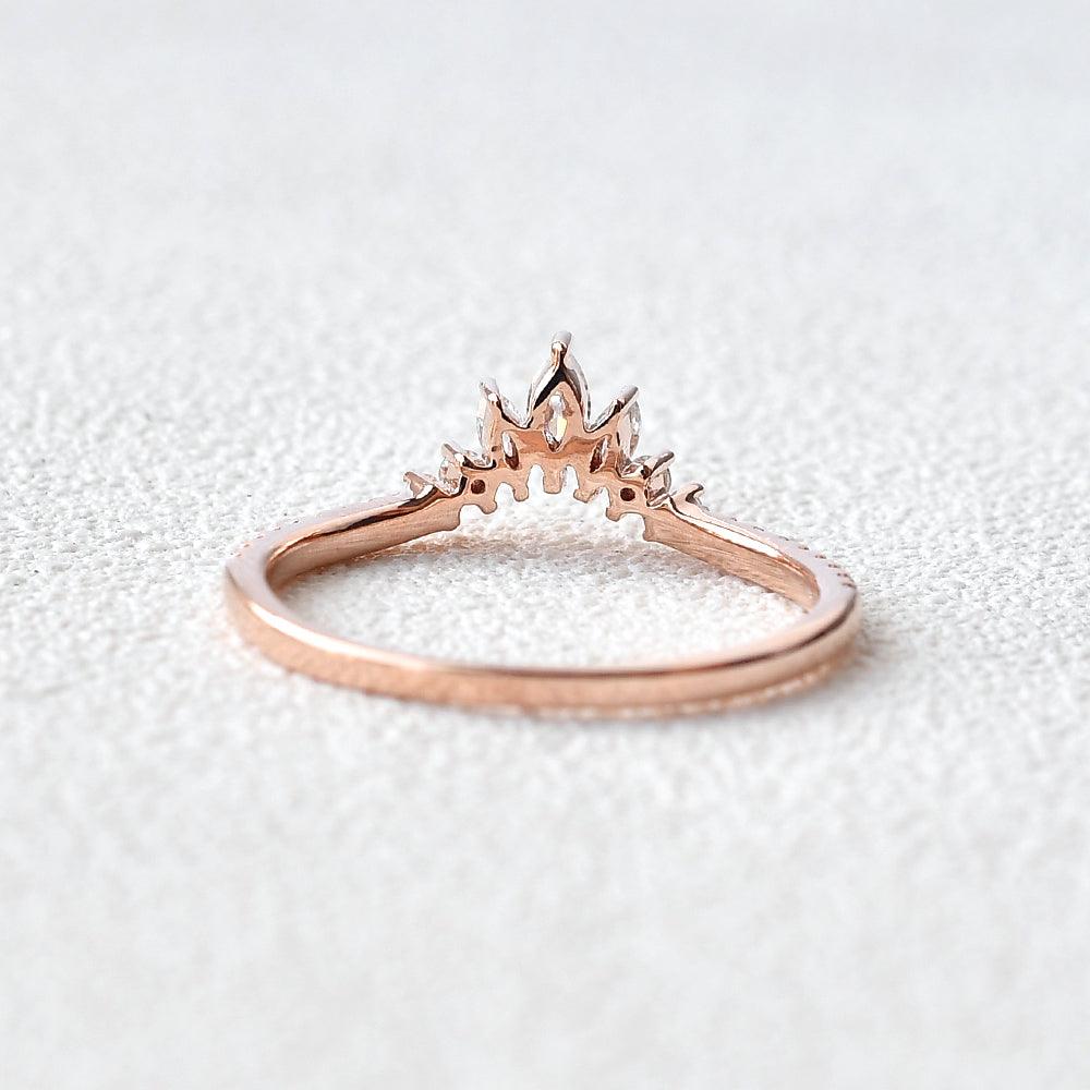 0.36 CT Marquise And Round Moissanite Wedding Band