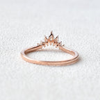 0.36 CT Marquise And Round Moissanite Wedding Band