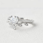 1.28CT Round Brilliant Cut Moissanite Pave Bridal Ring Set