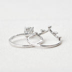 1.28CT Round Brilliant Cut Moissanite Pave Bridal Ring Set