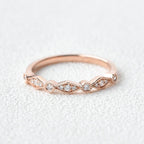 0.18CTW Round Brilliant Cut Moissanite Unique Wedding Band